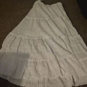 White Tiered Maxi Skirt - Women's Summer Skirt